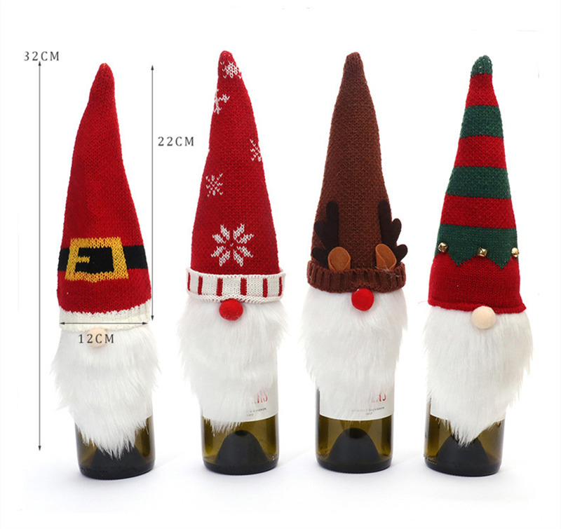 Christmas gnome wine bottle covers swedish tomte decoration