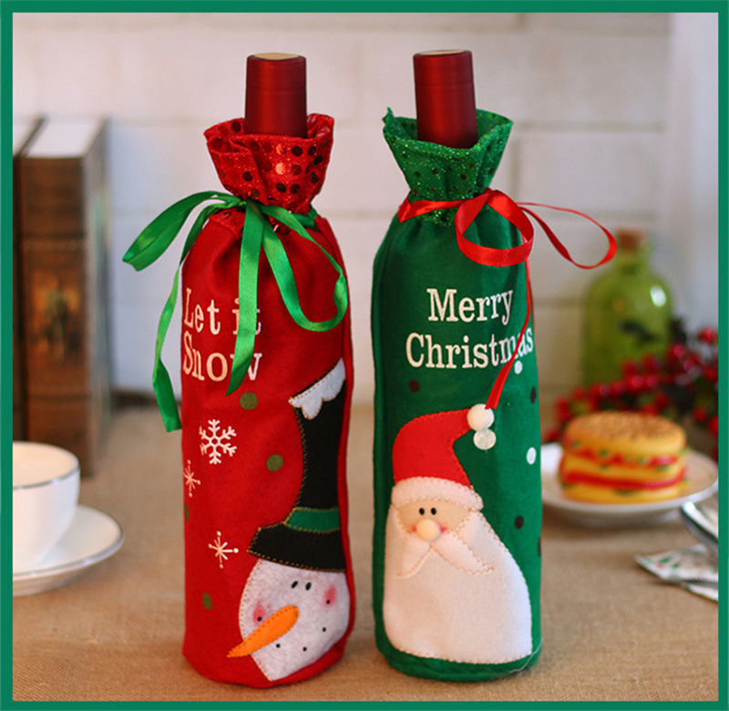 embroidered christmas wine bottle sleeve