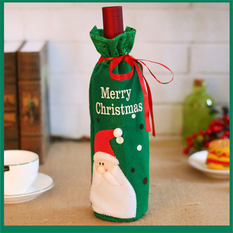 embroidered christmas wine bottle sleeve