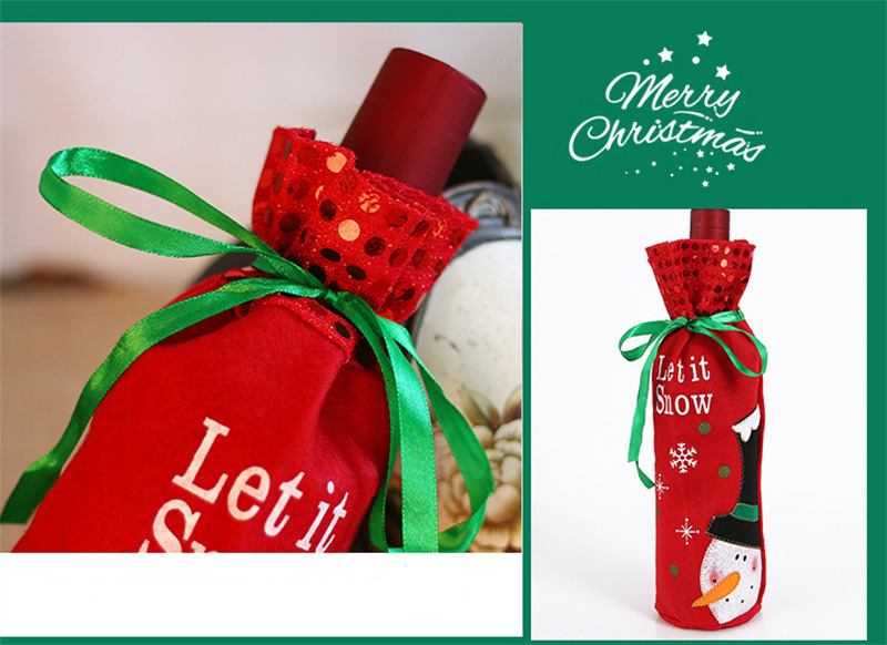 embroidered christmas wine bottle sleeve