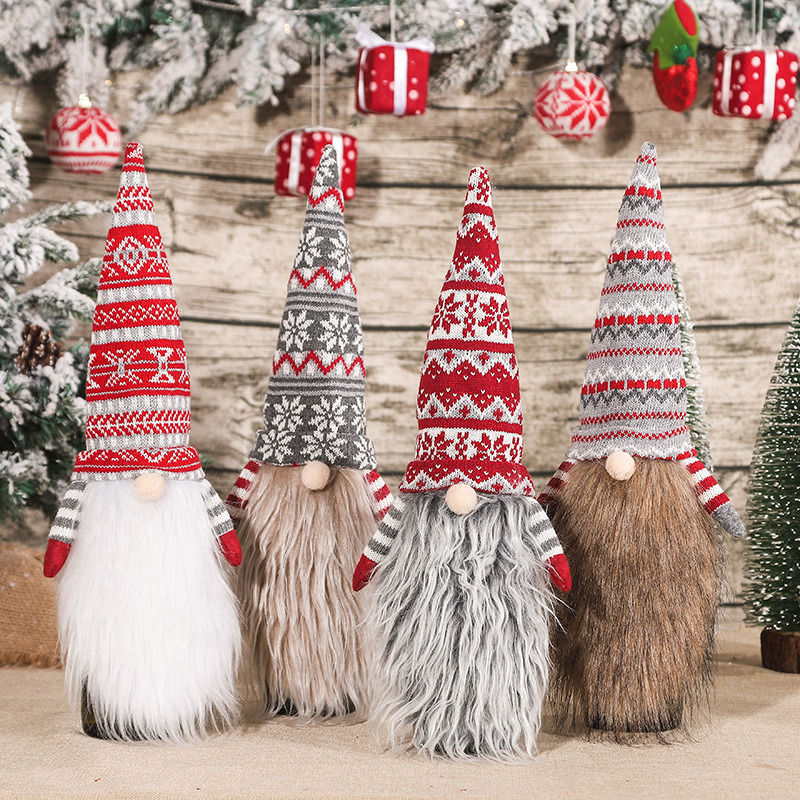 Christmas wine bottle cover plush gnomes xmas decoration