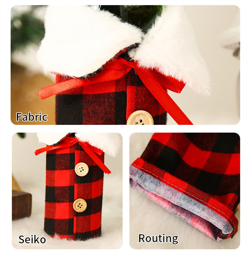 plaid coat christmas wine bottle sleeves cover decoration