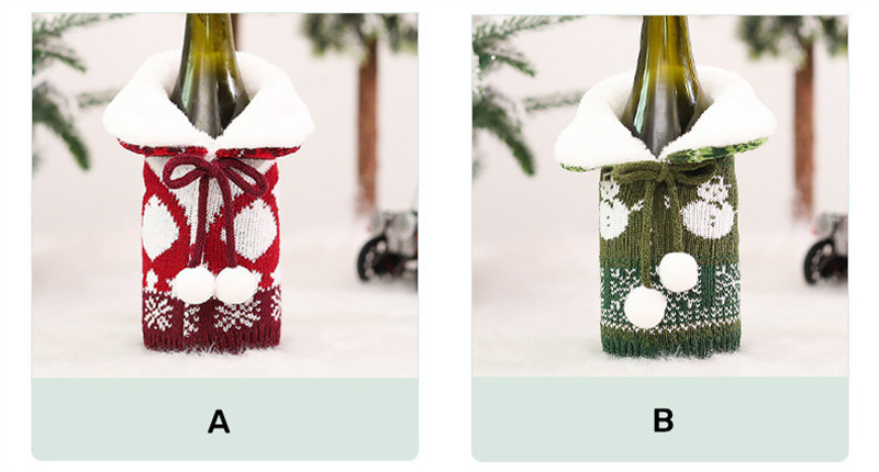 white collar christmas wine bottle sleeves sweater covers