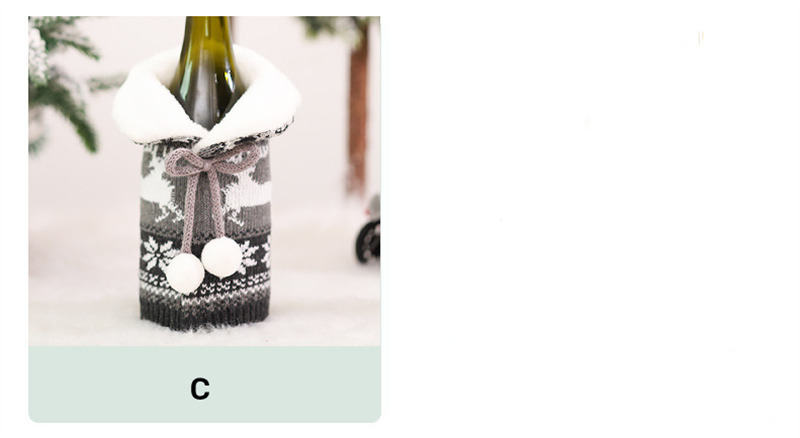 white collar christmas wine bottle sleeves sweater covers