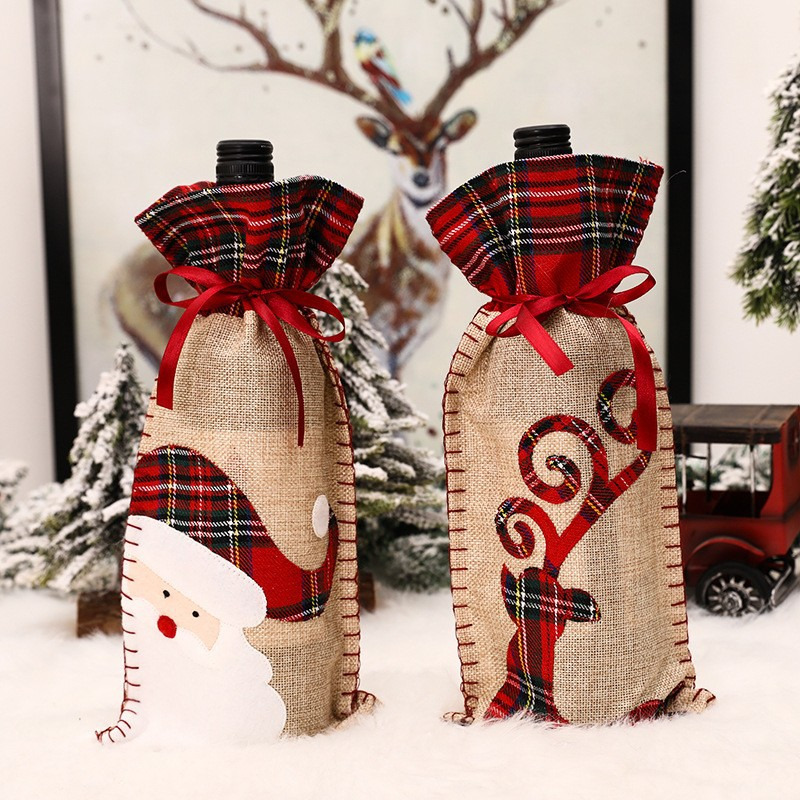 lattice edge christmas wine bottle sleeve