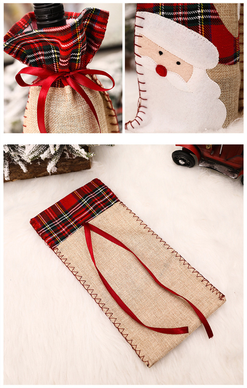 lattice edge christmas wine bottle sleeve