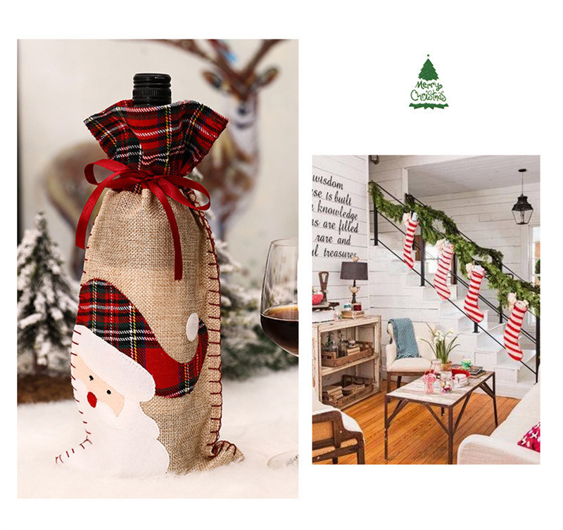 lattice edge christmas wine bottle sleeve