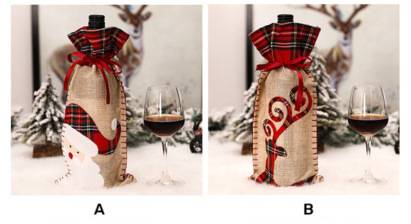 lattice edge christmas wine bottle sleeve
