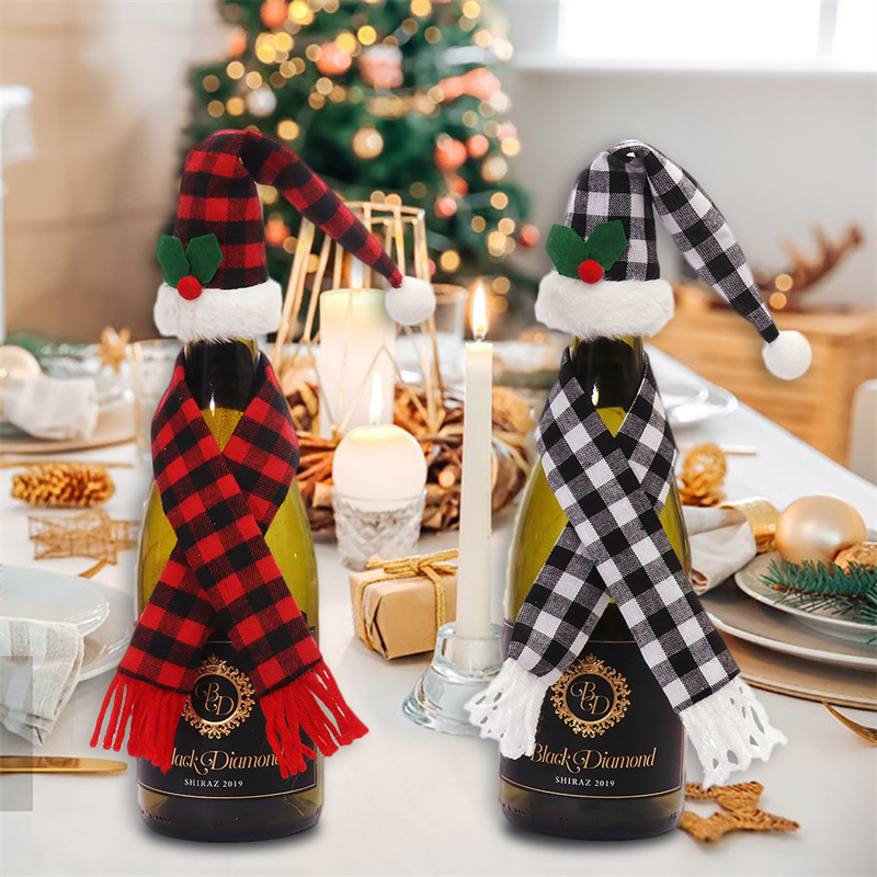 Christmas wine bottle sleeve cartoon cute cover xmas table decoration