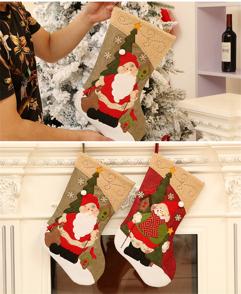 large cute cartoon christmas stockings window pendant gift bags