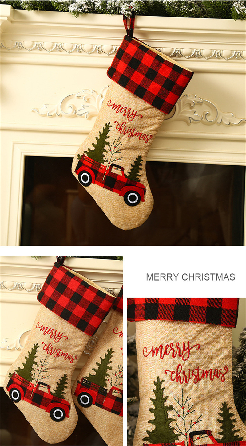 Truck Embroidery Christmas stockings Xmas Tree Ornaments