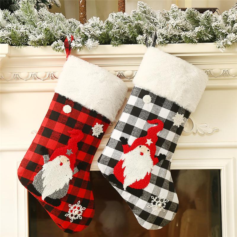 latticed christmas stockings xmas gift sacks for kids
