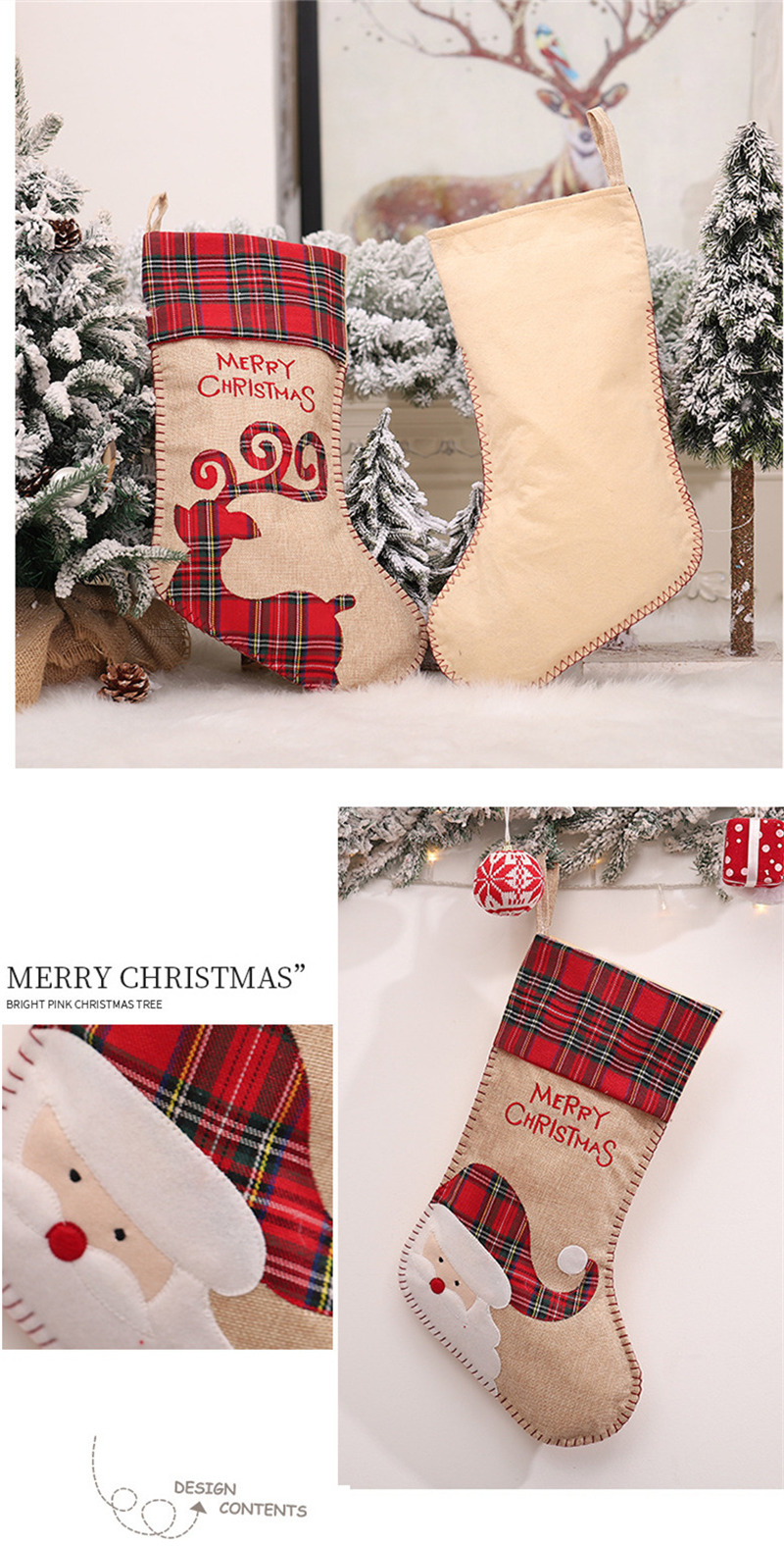 Christmas stockings decoration xmas tree ornament