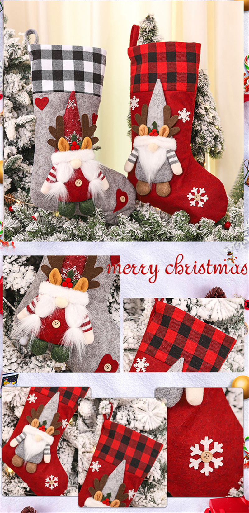 christmas stockings decoration xmas gift sacks candy bags