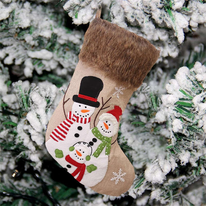 santa claus snowman soft christmas stockings decoration