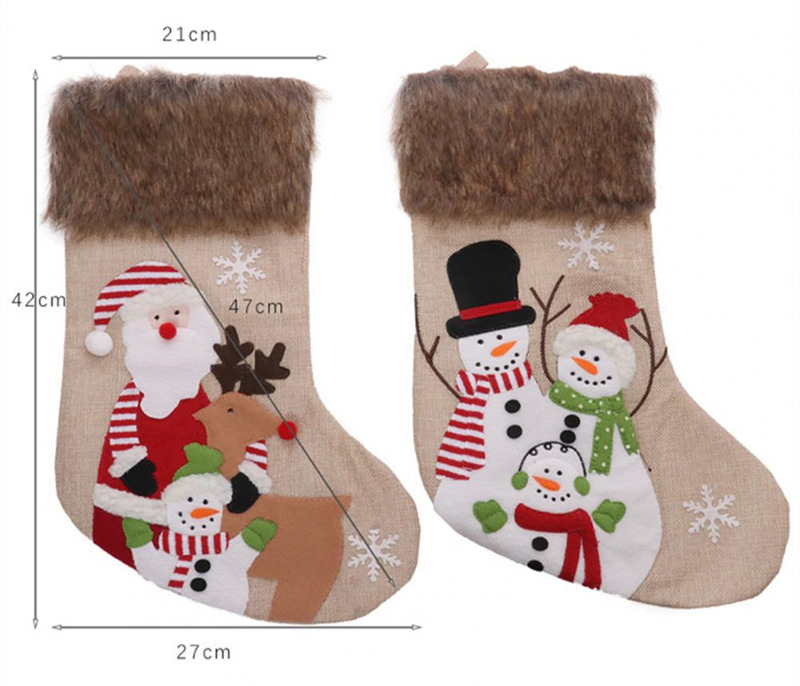 santa claus snowman soft christmas stockings decoration