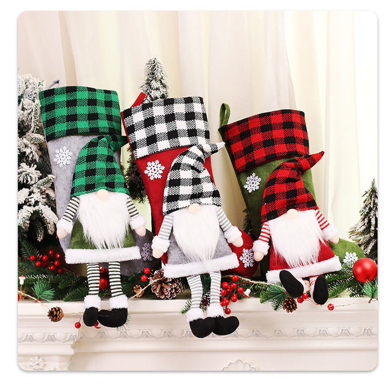 plush beard gnome christmas stockings decoration