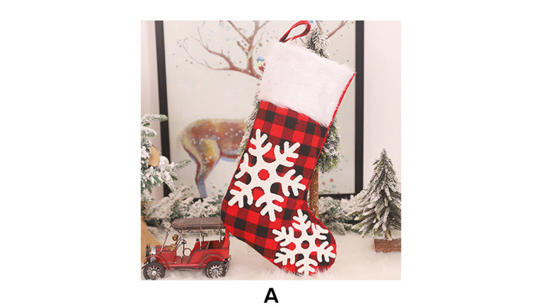 white edge lattice christmas stockings tree pendant