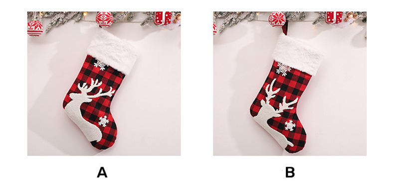 red black plaid christmas stockings xmas decoration