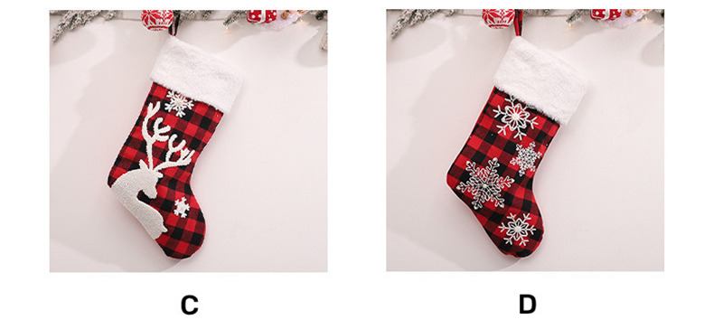 red black plaid christmas stockings xmas decoration