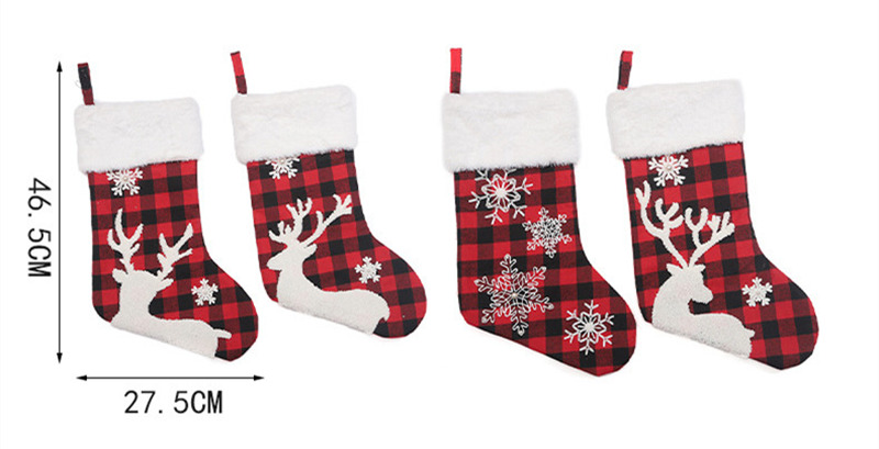 red black plaid christmas stockings xmas decoration