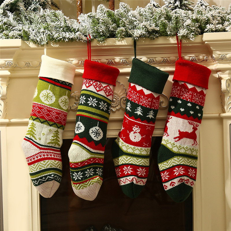 classic cable knitted christmas stockings xmas decoration