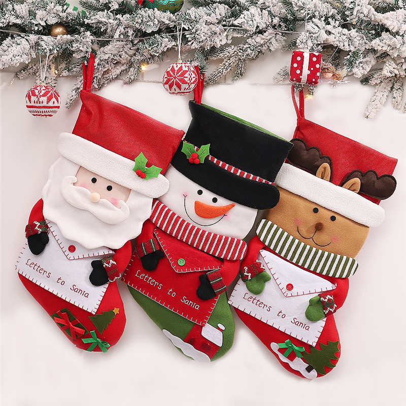 lovely christmas stockings candy sack xmas decoration