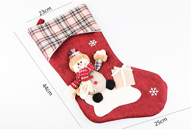 classic latticed collar christmas stockings xmas santa decoration