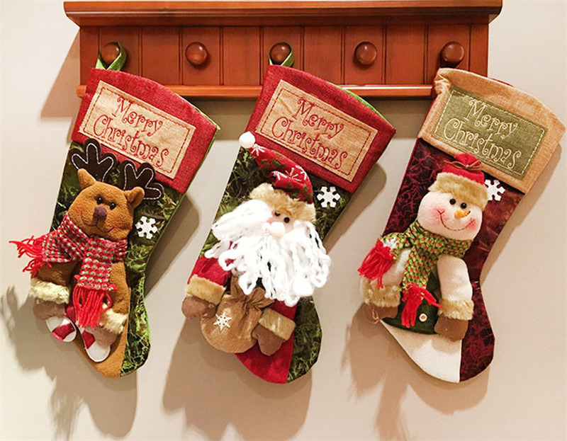 3D embroidery christmas stockings decoration