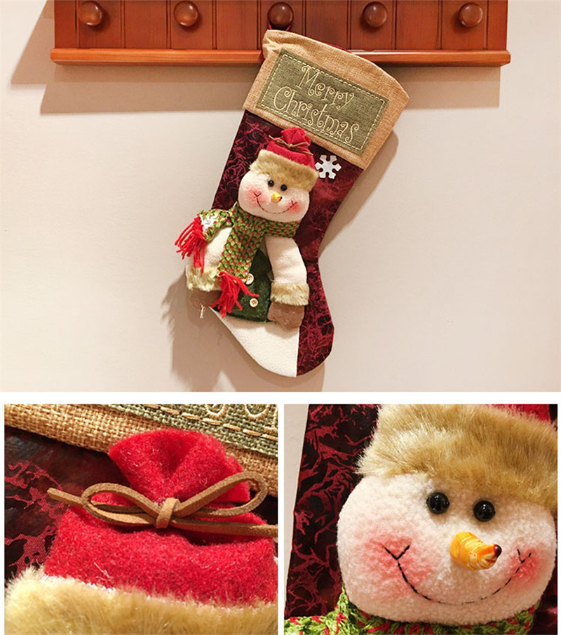 3D embroidery christmas stockings decoration