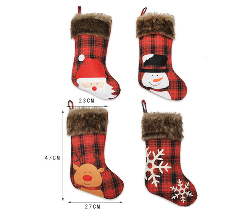 fur colllar christmas stockings decoration xmas pendant