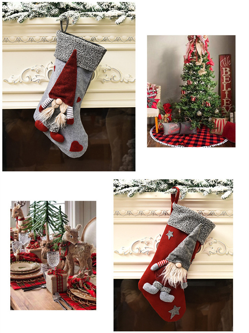 3D santa claus christmas stockings xmas decoration