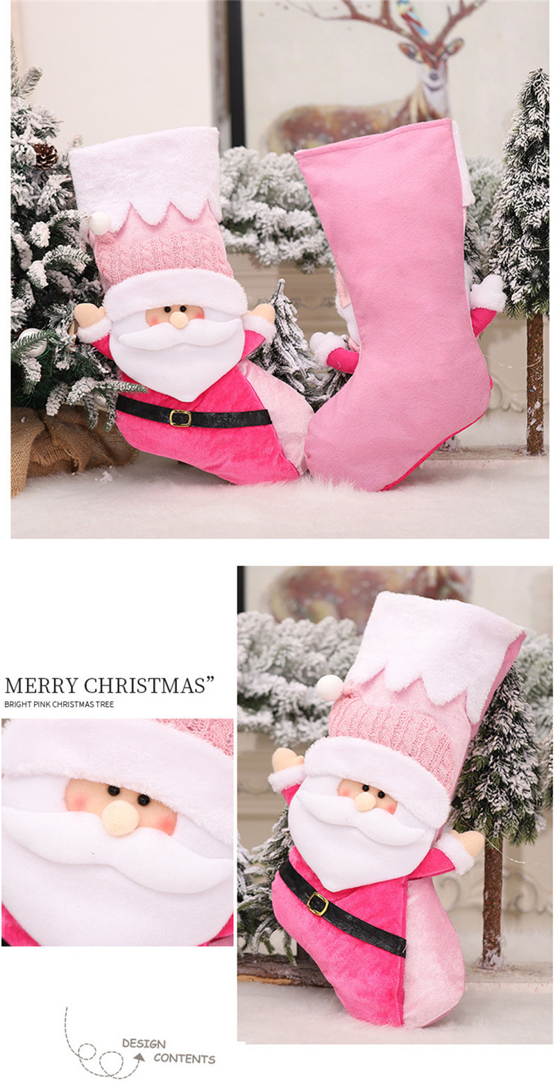 pink christmas stockings xmas decoration for kids