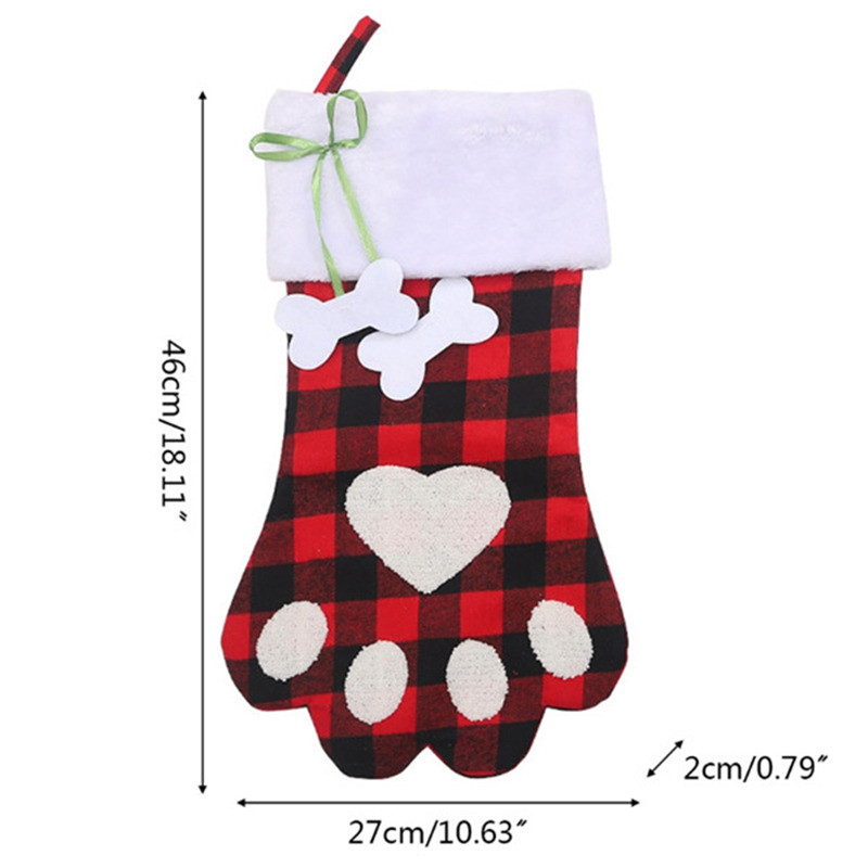 lattice paw Christmas stockings xmas decoration