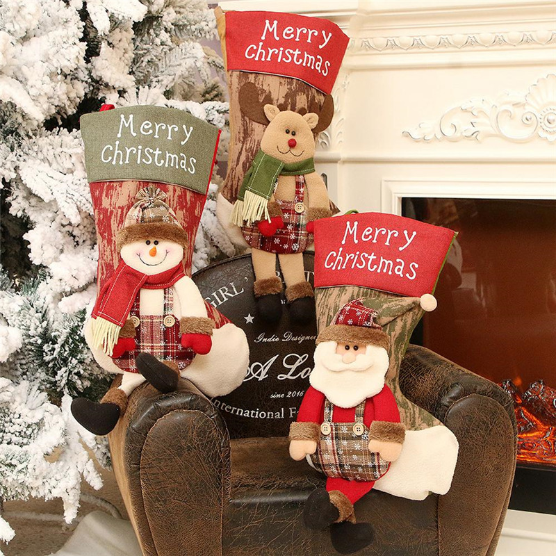 classic large 3D christmas stockings xmas decoration