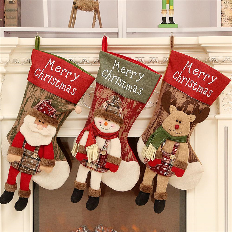 classic large 3D christmas stockings xmas decoration