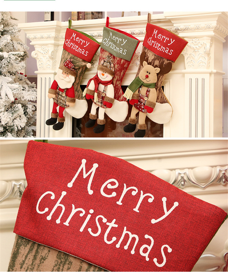 classic large 3D christmas stockings xmas decoration