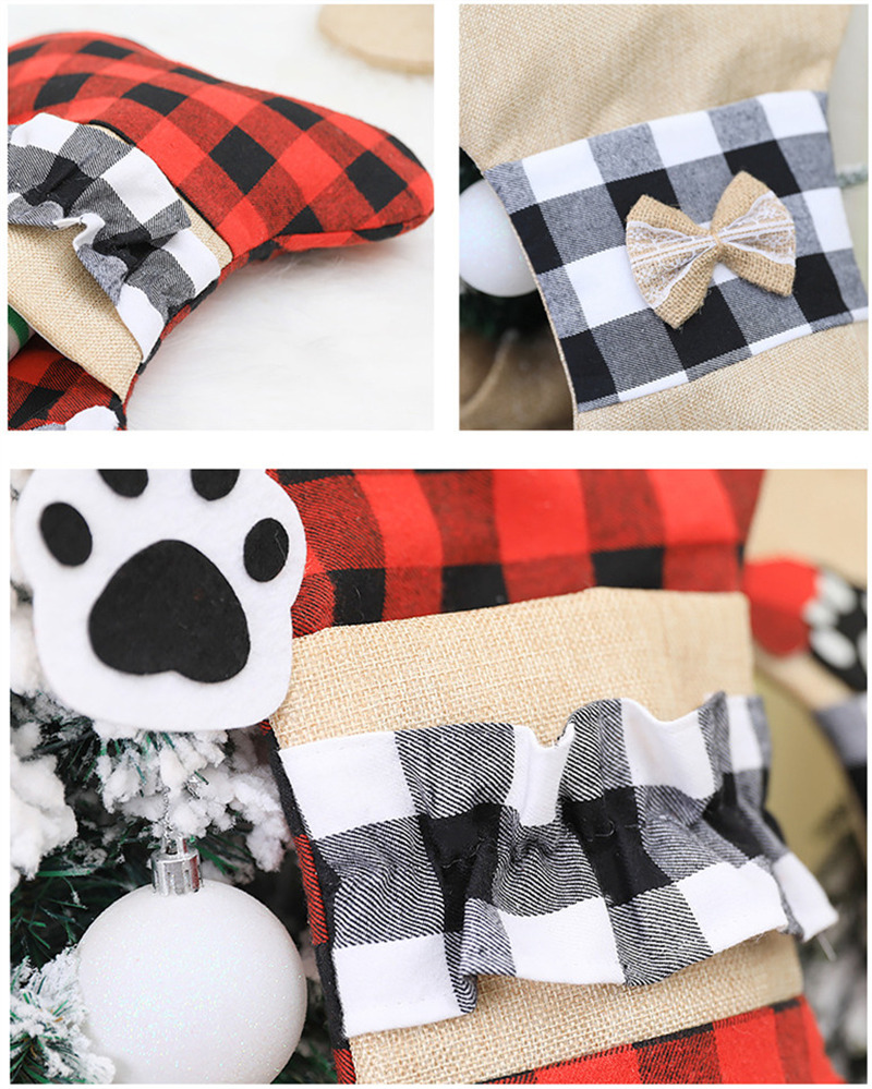 pet dog buffalo plaid christmas stockings xmas decoration