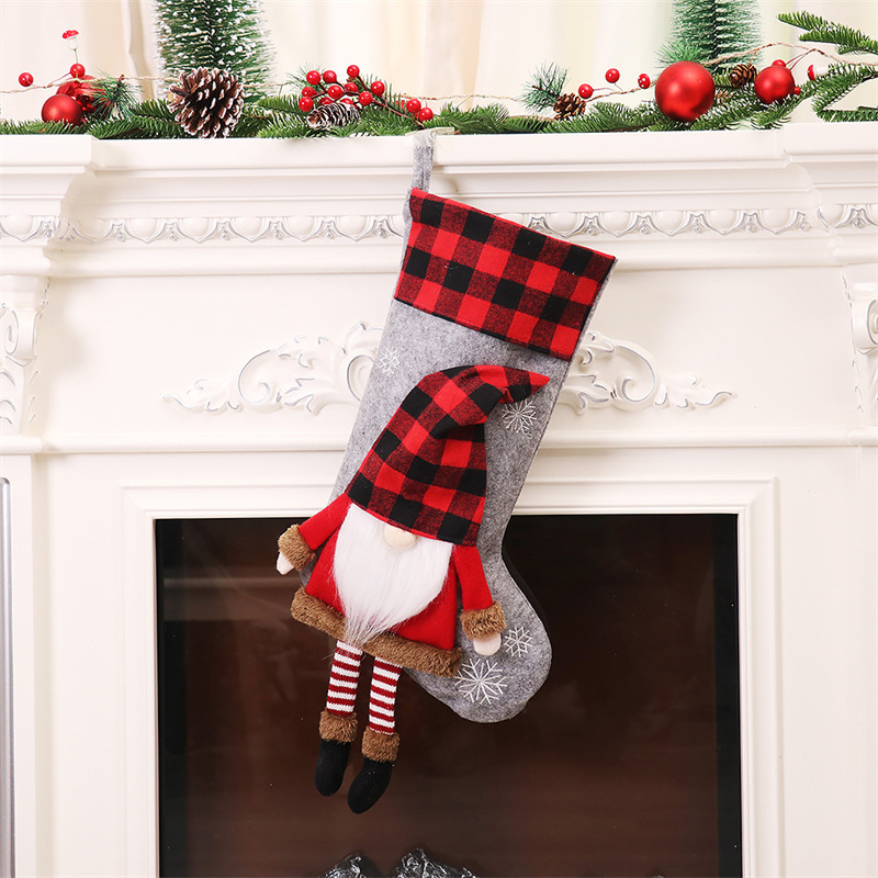 3D Long Legs Santa Elf Snowman gnome Christmas Stockings Xmas Decoration