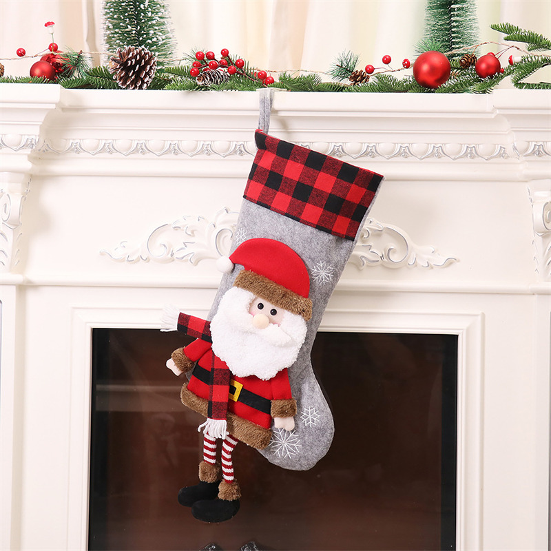 3D Long Legs Santa Elf Snowman gnome Christmas Stockings Xmas Decoration