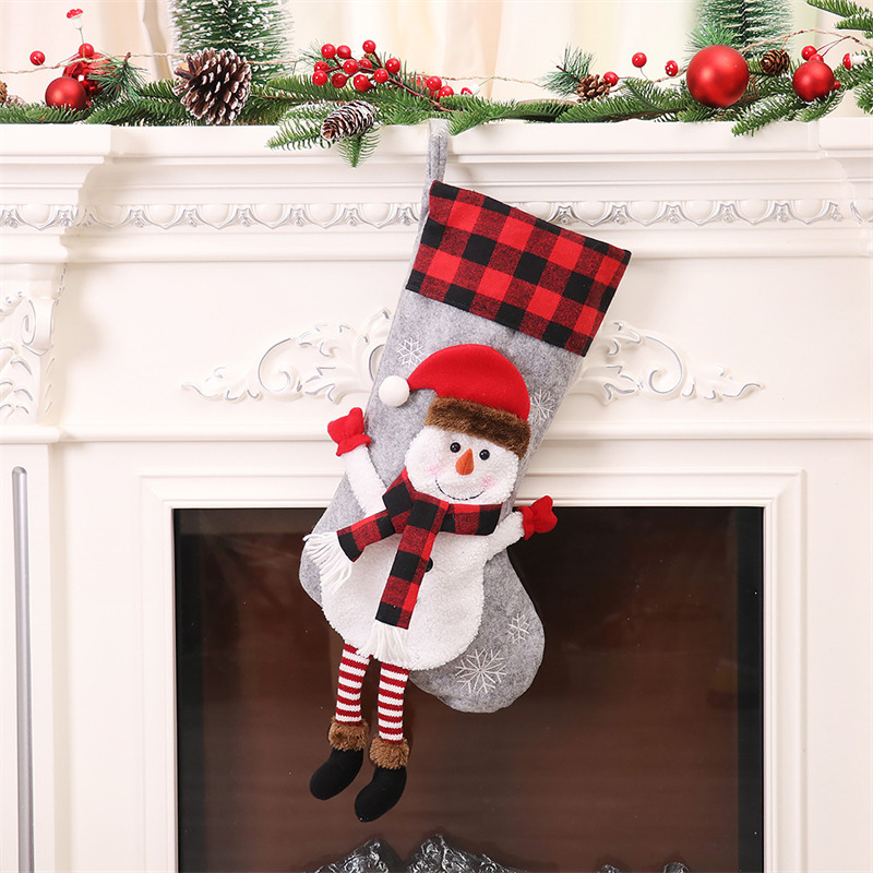 3D Long Legs Santa Elf Snowman gnome Christmas Stockings Xmas Decoration