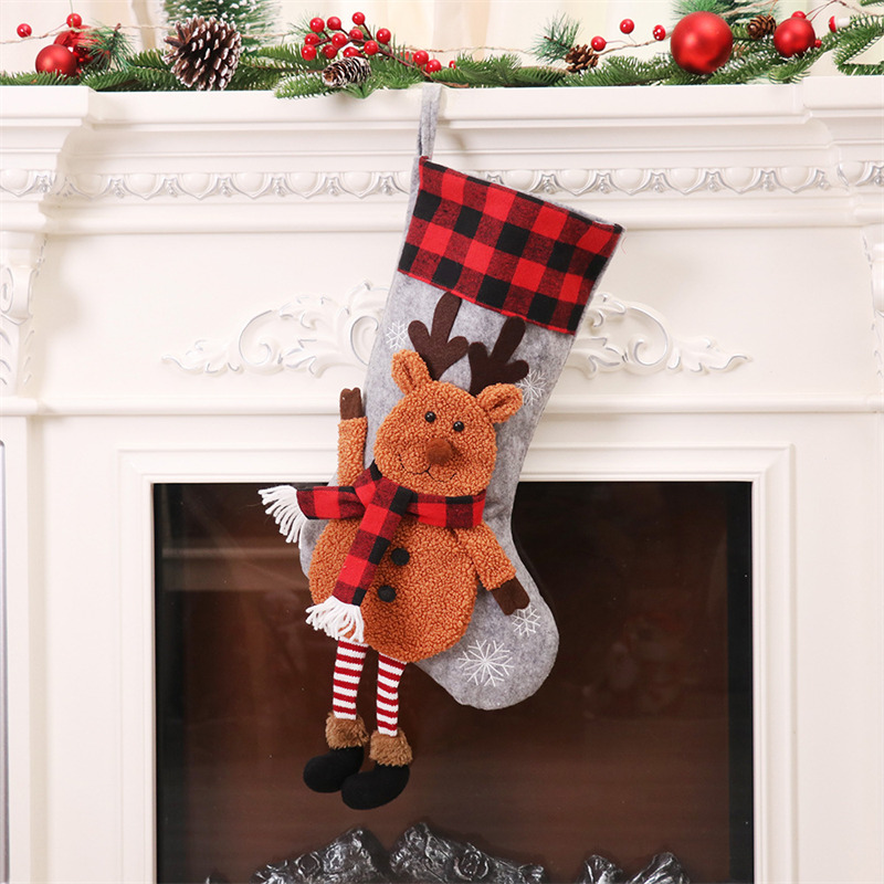 3D Long Legs Santa Elf Snowman gnome Christmas Stockings Xmas Decoration