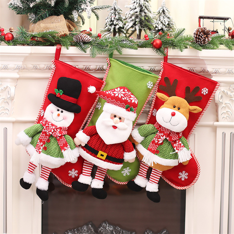 3D long legs classic christmas stockings xmas decoration