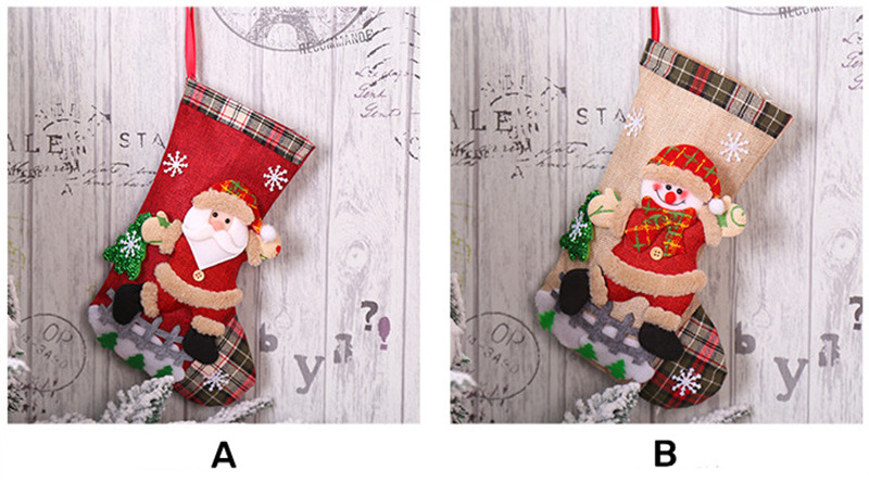 3D classic christmas stockings gift bags xmas decoration