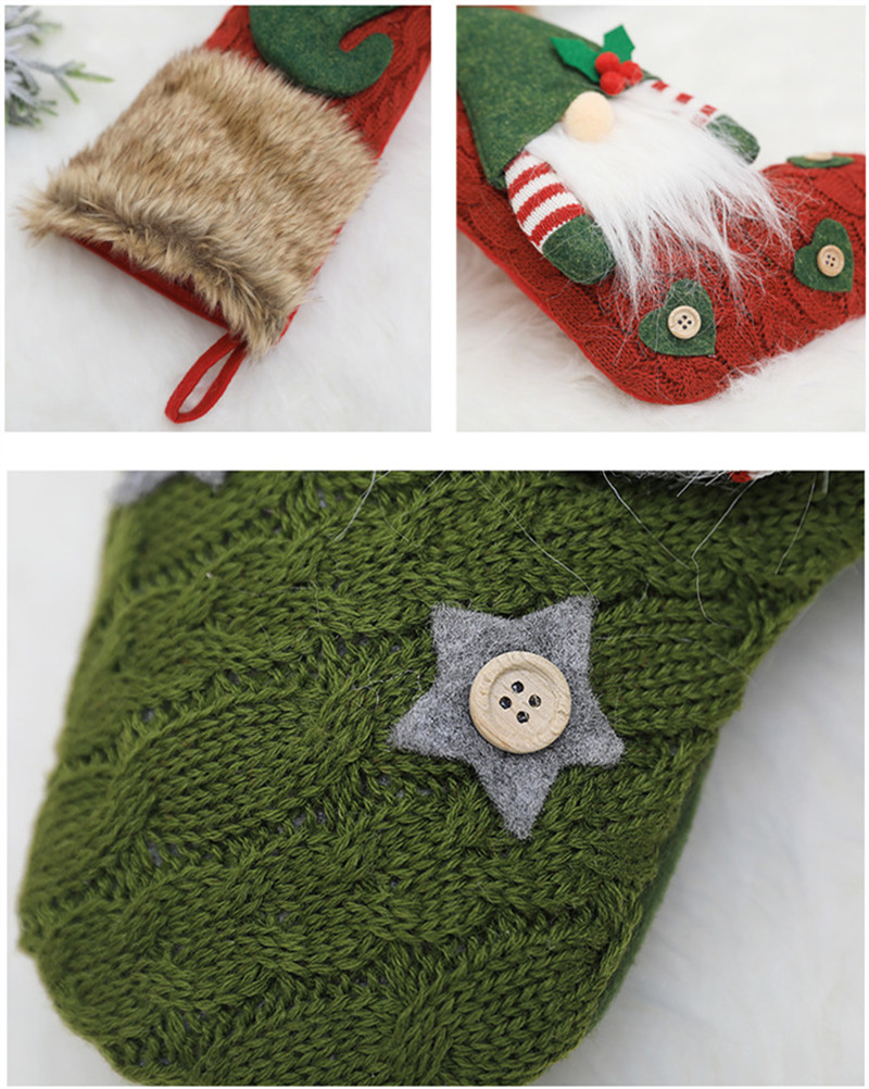 knitted raw edge christmas stockings xmas decoration
