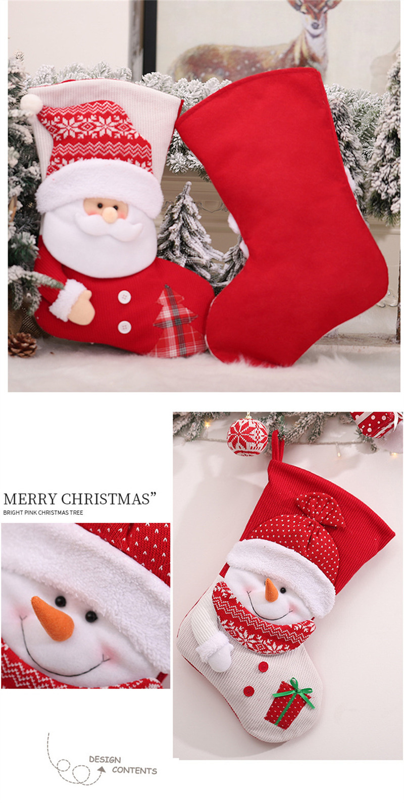 knitted christmas stockings decoration xmas ornament