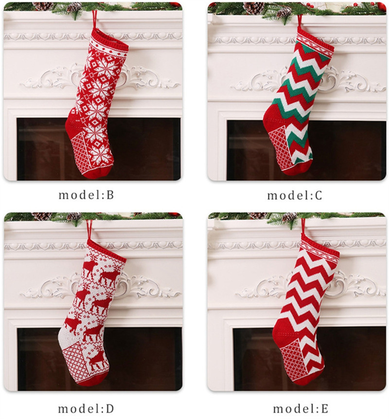 large knitted classic christmas stockings xmas decoration