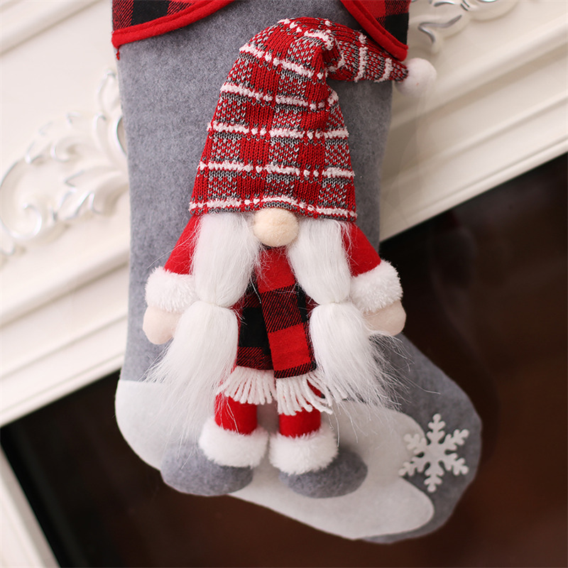 swedish 3D lattice edge large christmas stockings decoration