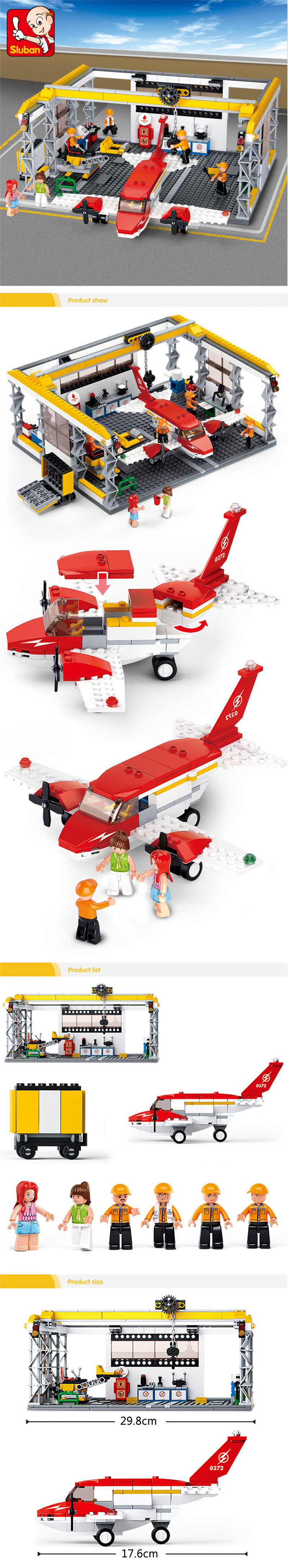 Sluban Aircraft Repair Station Block Set Brick Toys