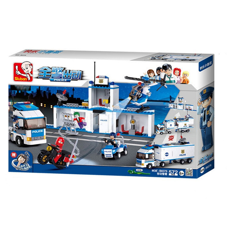 Sluban 2 in1 City Mobile Police Station Building Block Brick Toy